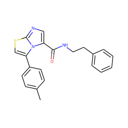 Cc1ccc(-c2csc3ncc(C(=O)NCCc4ccccc4)n23)cc1 ZINC000299837289