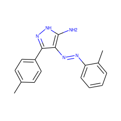 Cc1ccc(-c2n[nH]c(N)c2N=Nc2ccccc2C)cc1 ZINC000252632009