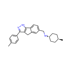 Cc1ccc(-c2n[nH]c3c2Cc2cc(CN[C@H]4CC[C@H](C)CC4)ccc2-3)cc1 ZINC000253674268