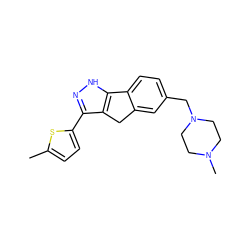 Cc1ccc(-c2n[nH]c3c2Cc2cc(CN4CCN(C)CC4)ccc2-3)s1 ZINC000036338843