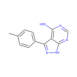 Cc1ccc(-c2n[nH]c3ncnc(N)c23)cc1 ZINC000008581882