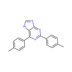 Cc1ccc(-c2nc(-c3ccc(C)cc3)c3[nH]cnc3n2)cc1 ZINC000013686510