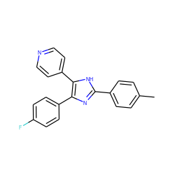 Cc1ccc(-c2nc(-c3ccc(F)cc3)c(-c3ccncc3)[nH]2)cc1 ZINC000026574051