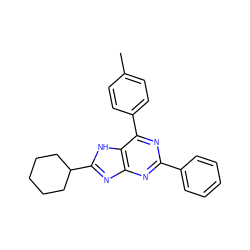 Cc1ccc(-c2nc(-c3ccccc3)nc3nc(C4CCCCC4)[nH]c23)cc1 ZINC000013686562