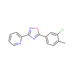 Cc1ccc(-c2nc(-c3ccccn3)no2)cc1Cl ZINC000000548523