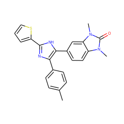 Cc1ccc(-c2nc(-c3cccs3)[nH]c2-c2ccc3c(c2)n(C)c(=O)n3C)cc1 ZINC000014958498