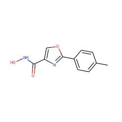 Cc1ccc(-c2nc(C(=O)NO)co2)cc1 ZINC000653687602