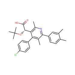 Cc1ccc(-c2nc(C)c([C@H](OC(C)(C)C)C(=O)O)c(-c3ccc(Cl)cc3)c2C)cc1C ZINC000098209107