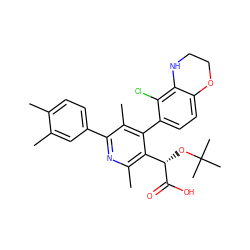 Cc1ccc(-c2nc(C)c([C@H](OC(C)(C)C)C(=O)O)c(-c3ccc4c(c3Cl)NCCO4)c2C)cc1C ZINC000139540154