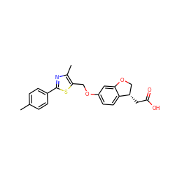 Cc1ccc(-c2nc(C)c(COc3ccc4c(c3)OC[C@@H]4CC(=O)O)s2)cc1 ZINC000653740460