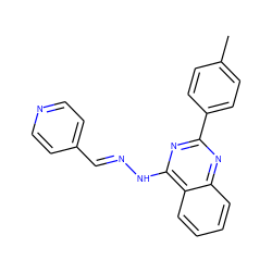 Cc1ccc(-c2nc(N/N=C/c3ccncc3)c3ccccc3n2)cc1 ZINC000004989559