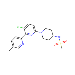 Cc1ccc(-c2nc(N3CCC(NS(C)(=O)=O)CC3)ccc2Cl)nc1 ZINC000146801886