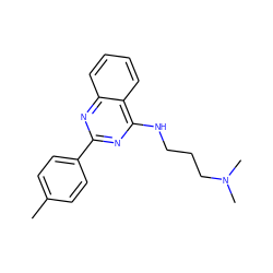 Cc1ccc(-c2nc(NCCCN(C)C)c3ccccc3n2)cc1 ZINC000001775400