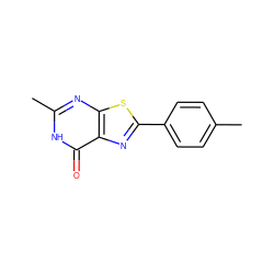 Cc1ccc(-c2nc3c(=O)[nH]c(C)nc3s2)cc1 ZINC000299865051