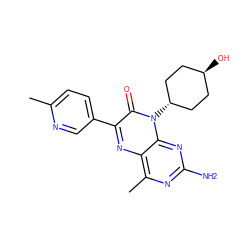 Cc1ccc(-c2nc3c(C)nc(N)nc3n([C@H]3CC[C@H](O)CC3)c2=O)cn1 ZINC000253952929