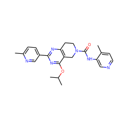 Cc1ccc(-c2nc3c(c(OC(C)C)n2)CN(C(=O)Nc2cnccc2C)CC3)cn1 ZINC000095558911