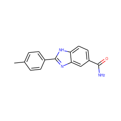 Cc1ccc(-c2nc3cc(C(N)=O)ccc3[nH]2)cc1 ZINC000013612070