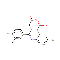 Cc1ccc(-c2nc3ccc(Br)cc3c(C(=O)O)c2CC(=O)O)cc1C ZINC000063539475