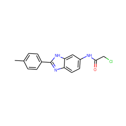 Cc1ccc(-c2nc3ccc(NC(=O)CCl)cc3[nH]2)cc1 ZINC000072107445