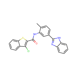 Cc1ccc(-c2nc3ccccc3[nH]2)cc1NC(=O)c1sc2ccccc2c1Cl ZINC000000992056