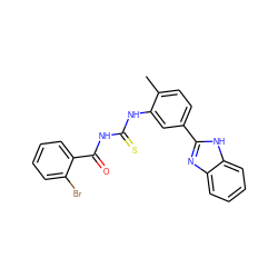 Cc1ccc(-c2nc3ccccc3[nH]2)cc1NC(=S)NC(=O)c1ccccc1Br ZINC000001094486