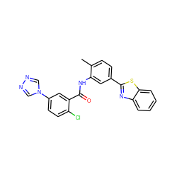 Cc1ccc(-c2nc3ccccc3s2)cc1NC(=O)c1cc(-n2cnnc2)ccc1Cl ZINC000000679786