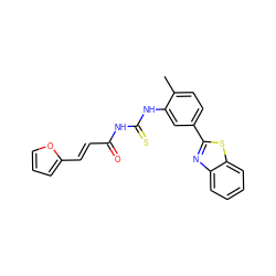 Cc1ccc(-c2nc3ccccc3s2)cc1NC(=S)NC(=O)/C=C/c1ccco1 ZINC000001181350