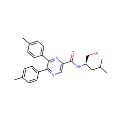 Cc1ccc(-c2ncc(C(=O)N[C@@H](CO)CC(C)C)nc2-c2ccc(C)cc2)cc1 ZINC000028900296