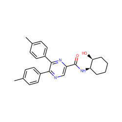 Cc1ccc(-c2ncc(C(=O)N[C@@H]3CCCC[C@@H]3O)nc2-c2ccc(C)cc2)cc1 ZINC000028900325