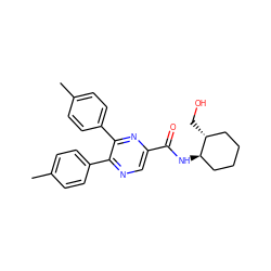 Cc1ccc(-c2ncc(C(=O)N[C@@H]3CCCC[C@H]3CO)nc2-c2ccc(C)cc2)cc1 ZINC000028900413