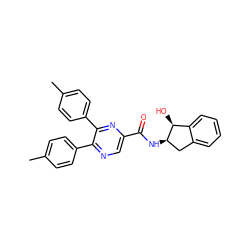 Cc1ccc(-c2ncc(C(=O)N[C@@H]3Cc4ccccc4[C@@H]3O)nc2-c2ccc(C)cc2)cc1 ZINC000028900281