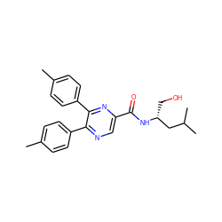 Cc1ccc(-c2ncc(C(=O)N[C@H](CO)CC(C)C)nc2-c2ccc(C)cc2)cc1 ZINC000013979847
