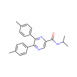 Cc1ccc(-c2ncc(C(=O)NC(C)C)nc2-c2ccc(C)cc2)cc1 ZINC000028900214