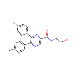 Cc1ccc(-c2ncc(C(=O)NCCO)nc2-c2ccc(C)cc2)cc1 ZINC000028900277