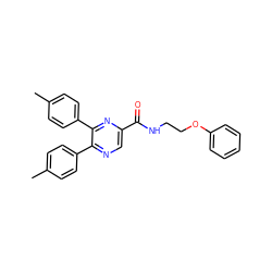 Cc1ccc(-c2ncc(C(=O)NCCOc3ccccc3)nc2-c2ccc(C)cc2)cc1 ZINC000013979849