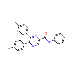 Cc1ccc(-c2ncc(C(=O)Nc3ccccc3)nc2-c2ccc(C)cc2)cc1 ZINC000028648914