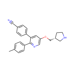 Cc1ccc(-c2ncc(OC[C@@H]3CCNC3)cc2-c2ccc(C#N)cc2)cc1 ZINC000103299520