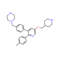 Cc1ccc(-c2ncc(OCC3CCNCC3)cc2-c2ccc(CN3CCNCC3)cc2)cc1 ZINC000653686937