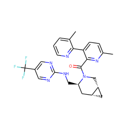 Cc1ccc(-c2ncccc2C)c(C(=O)N2C[C@@H]3C[C@@H]3C[C@H]2CNc2ncc(C(F)(F)F)cn2)n1 ZINC000096917230