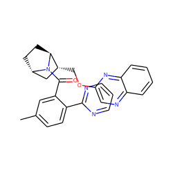 Cc1ccc(-c2ncccn2)c(C(=O)N2[C@H]3CC[C@H]2[C@H](COc2cnc4ccccc4n2)C3)c1 ZINC000226065594