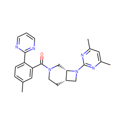 Cc1ccc(-c2ncccn2)c(C(=O)N2CC[C@H]3CN(c4nc(C)cc(C)n4)[C@H]3C2)c1 ZINC000145636749