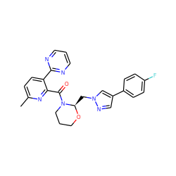 Cc1ccc(-c2ncccn2)c(C(=O)N2CCCO[C@@H]2Cn2cc(-c3ccc(F)cc3)cn2)n1 ZINC000210619760