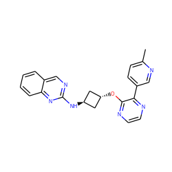 Cc1ccc(-c2nccnc2O[C@H]2C[C@H](Nc3ncc4ccccc4n3)C2)cn1 ZINC000145892729