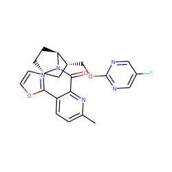 Cc1ccc(-c2ncco2)c(C(=O)N2[C@H]3CC[C@H]2[C@H](COc2ncc(F)cn2)C3)n1 ZINC000226064977