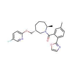 Cc1ccc(-c2ncco2)c(C(=O)N2C[C@H](COc3ccc(F)cn3)CCC[C@H]2C)c1 ZINC000118667453