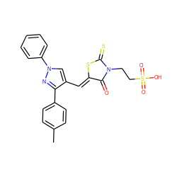 Cc1ccc(-c2nn(-c3ccccc3)cc2/C=C2\SC(=S)N(CCS(=O)(=O)O)C2=O)cc1 ZINC000026688210