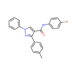 Cc1ccc(-c2nn(-c3ccccc3)cc2C(=O)Nc2ccc(Br)cc2)cc1 ZINC000001176365