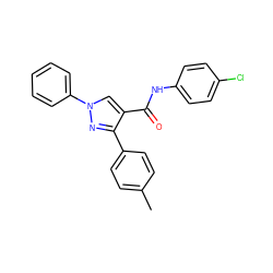 Cc1ccc(-c2nn(-c3ccccc3)cc2C(=O)Nc2ccc(Cl)cc2)cc1 ZINC000001178429