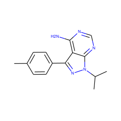 Cc1ccc(-c2nn(C(C)C)c3ncnc(N)c23)cc1 ZINC000071295390