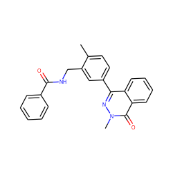 Cc1ccc(-c2nn(C)c(=O)c3ccccc23)cc1CNC(=O)c1ccccc1 ZINC000002258263